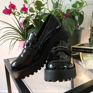 Coolway Platform Leather Slip On Loafer Creepers